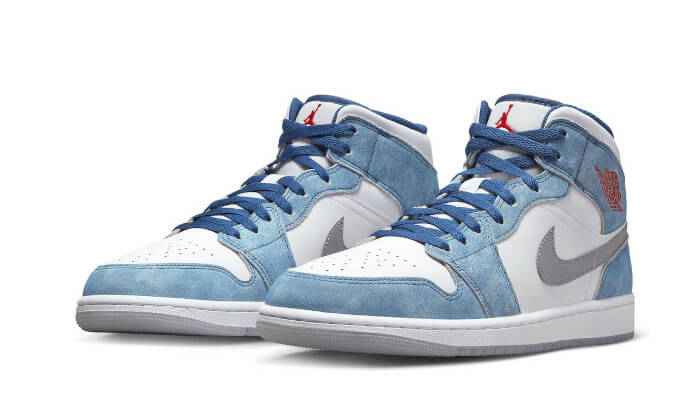 Air Jordan 1 Mid French Blue Fire Red - MAILLOT DE FOOT PRO