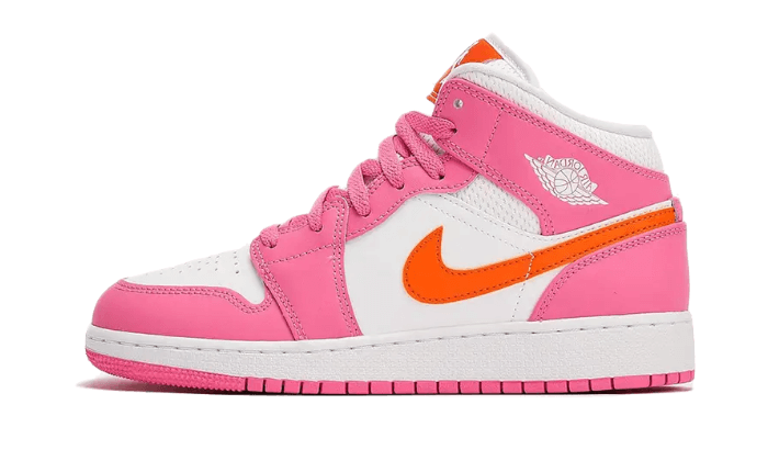 Air Jordan 1 Mid Pinksicle Safety Orange - MAILLOT DE FOOT PRO