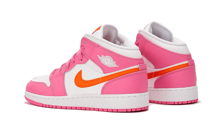 Air Jordan 1 Mid Pinksicle Safety Orange - MAILLOT DE FOOT PRO